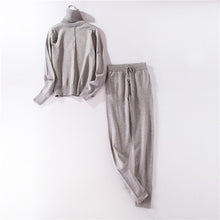 Load image into Gallery viewer, FORERUN Women Two Piece Sweater Outfit Turtleneck Sweater Knitted Pullover and Knitted Pants 2 Piece Autumn Suits and Set